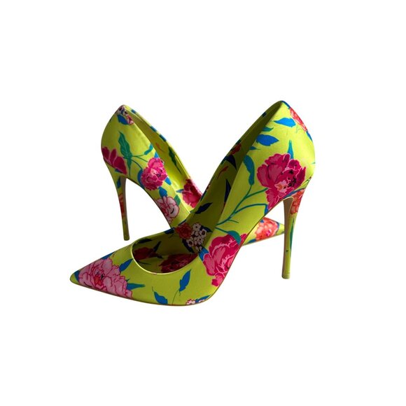 ALDO Flower Power Floral Rose Print Fabric Heels Size US 7 - Picture 3 of 9